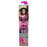 Barbie Fashion Doll With Straight Blonde Hair Wearing Removable Pink Dress & Shoes With Logo Print
